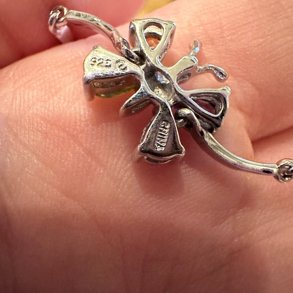 Gorgeous sterling silver butterfly ring and bracelet with gemstones. - Picture 6 of 8